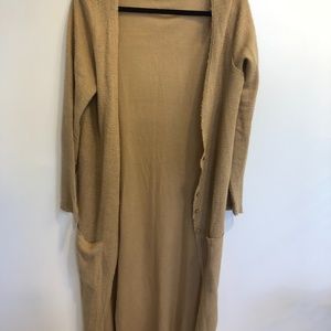 Linen-Blend Duster Cardigan Sweater